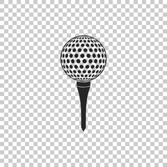 Golf ball on tee icon isolated on transparent background. Flat design. Vector Illustration