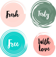 Best Seller handwritten inscription on red circle brush stroke background. Creative typography for business, promotion and advertising. Vector illustration.