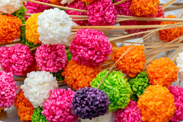 Thai Sweet Crispy Rice Cakes (Selective focus)