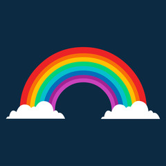 colorful rainbow with cloud vector illustration