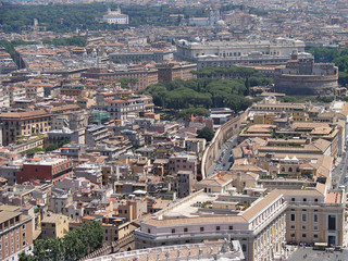 Fototapeta na wymiar Saint Peter's Square in Vatican and aerial view of Rome