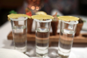 Obraz na płótnie Canvas Three glasses of tequila