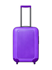 Suitcase on white background. Travel baggage concept. Minimal style. Copy space. 3D rendering isolate illustration