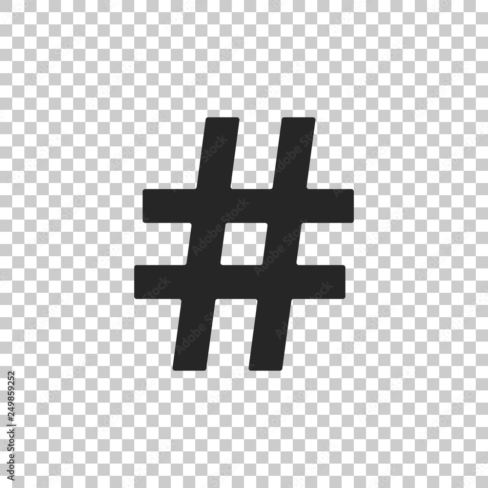 Poster hashtag icon isolated on transparent background. social media symbol. modern ui website navigation. 
