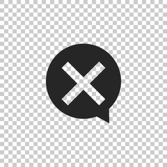 Obraz premium X Mark, Cross in circle icon isolated on transparent background. Check cross mark icon. Flat design. Vector Illustration
