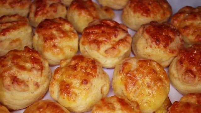 Home made scone scones rotating seamless looping food texture pattern close up footage