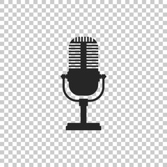 Microphone icon isolated on transparent background. Flat design. Vector Illustration