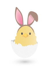 Küken mit Hasenohren