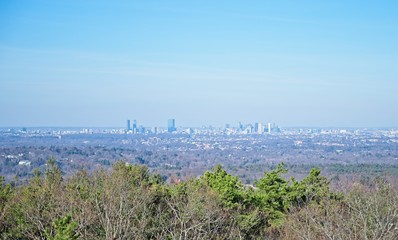 View of the Boston skyline from  the top of Blue Hills Reservation
