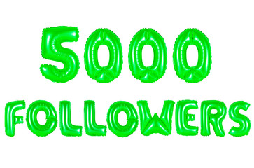 Fototapeta premium five thousand followers, green color