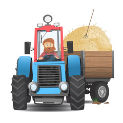 Farmer in a tractor.
