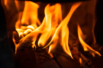 Abstract fire wood burning using as background