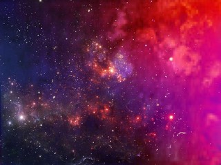 Fototapeta na wymiar Nebula and galaxies in space 