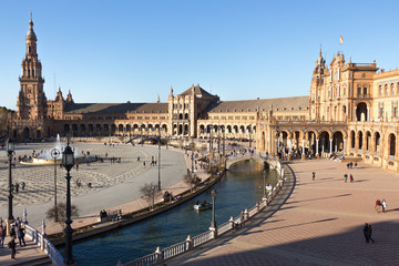Fototapeta premium Overview of Plaza de Espana in Seville from a high view point