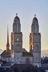 Zürich Grossmünster Sunshine