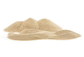 Fototapeta na wymiar Sand isolated on a white background, sand dunes.