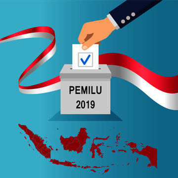 Vector Illustration Of Indonesian General Election 2019. PEMILU