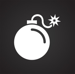 Explosive bomb icon on color circles white background for graphic and web design, Modern simple vector sign. Internet concept. Trendy symbol for website design web button or mobile app