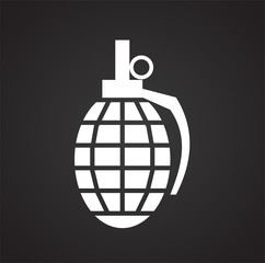 Obraz premium Grenade icon on color circles white background for graphic and web design, Modern simple vector sign. Internet concept. Trendy symbol for website design web button or mobile app