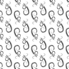 Black abstract arabic seamless pattern. Fashion graphic background design. Modern stylish abstract texture. Monochrome template for prints, textiles, wrapping, wallpaper, website. Vector illustration.