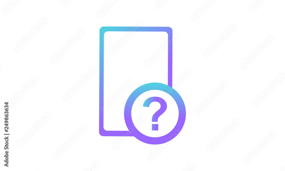 Poster vector icon. mobile phone and question mark icon concept. modern gradient style