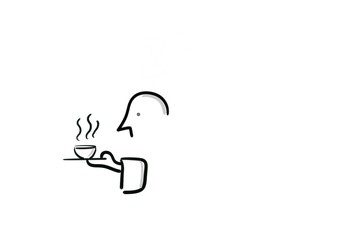 waiter with a tablet with coffee on it 