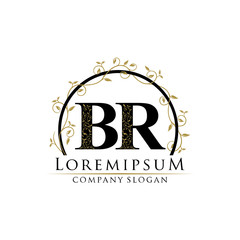 Classy Heraldry Gold BR Letter Logo