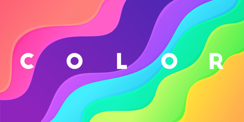 Abstract colorful background. Wave liquid shape. Modern design vector template