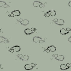 Black abstract arabic seamless pattern. Fashion graphic background design. Modern stylish abstract texture. Monochrome template for prints, textiles, wrapping, wallpaper, website. Vector illustration.