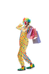 Funny clown isolated on white background