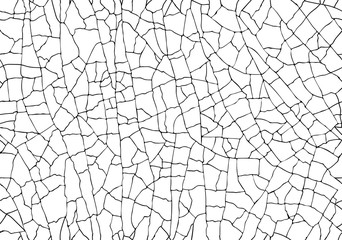 Natural cracked texture isolated on white background. Seamless pattern Grunge craquelure ceramics effect Old vintage style