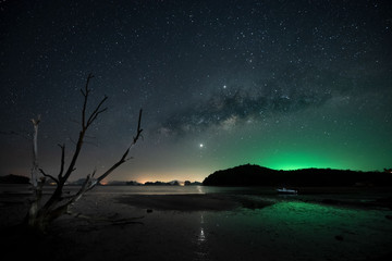Fototapeta na wymiar Milkyway galaxy at Koh Yao Noi island, Phang-Nga province