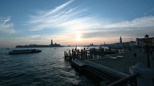 Venice, Sunset on the San Marco basin on Valentine's day