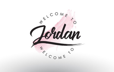 Jordan Welcome to Text with Watercolor Pink Brush Stroke