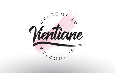 Vientiane Welcome to Text with Watercolor Pink Brush Stroke