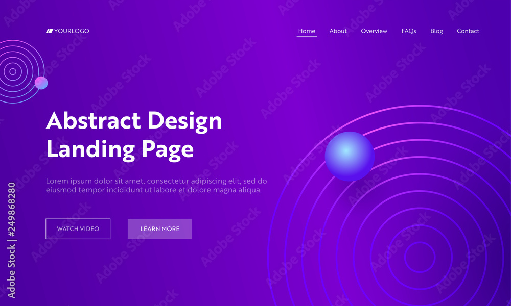 Poster purple abstract geometric circle line shape landing page background. futuristic digital motion gradi