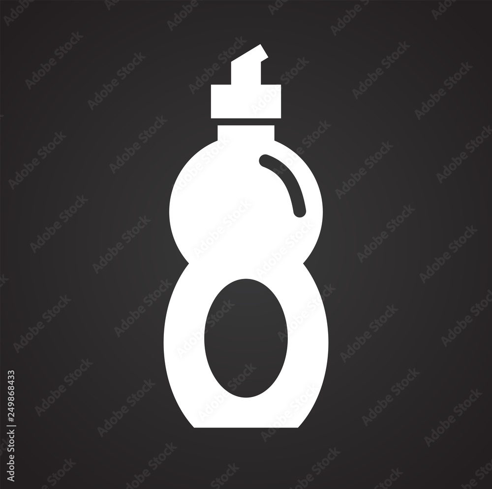 Poster cleaning agent icon on black background for graphic and web design, modern simple vector sign. inter