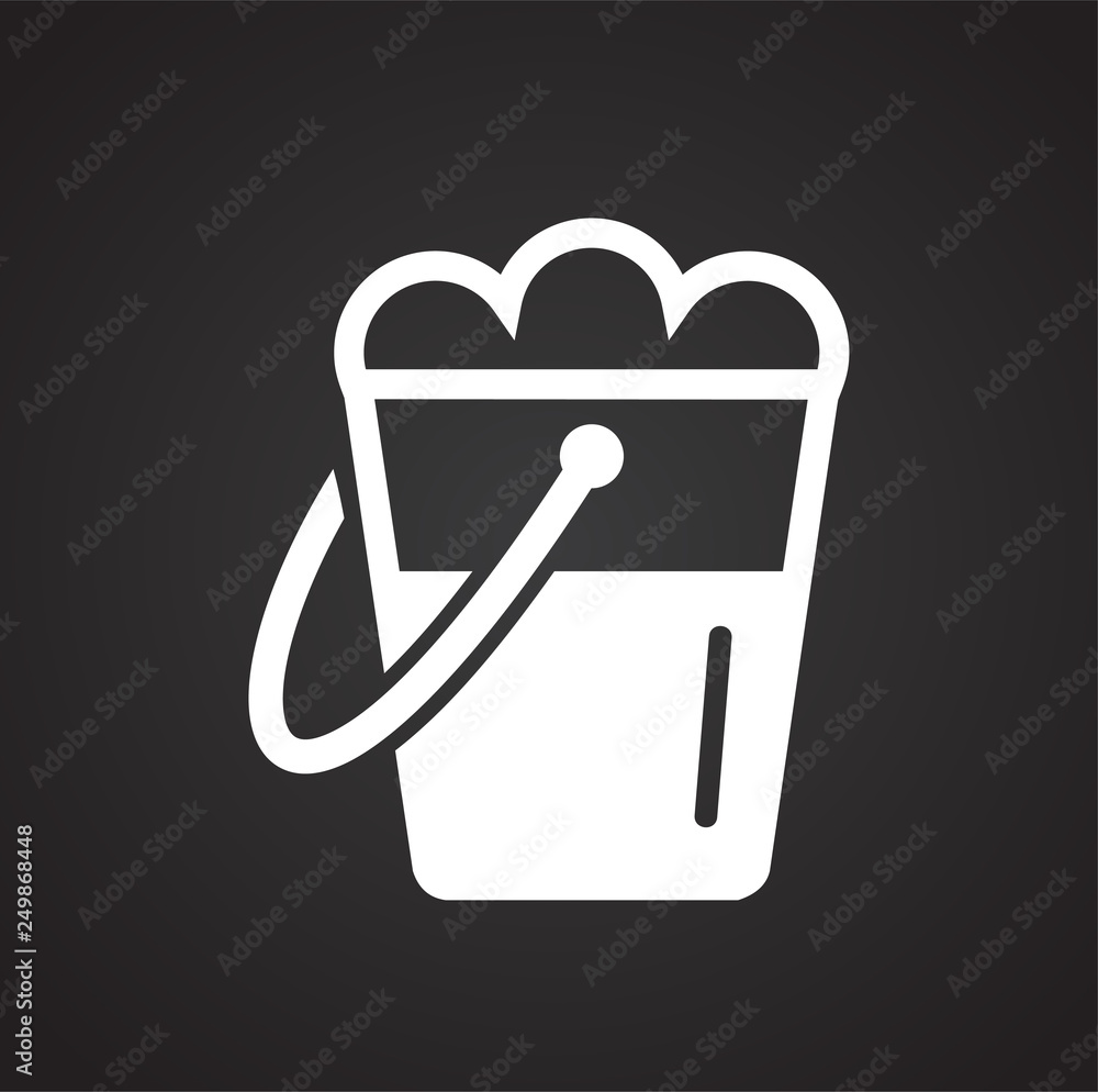 Fototapete Wet cleaning icon on black background for graphic and web design, Modern simple vector sign. Internet concept. Trendy symbol for website design web button or mobile app
