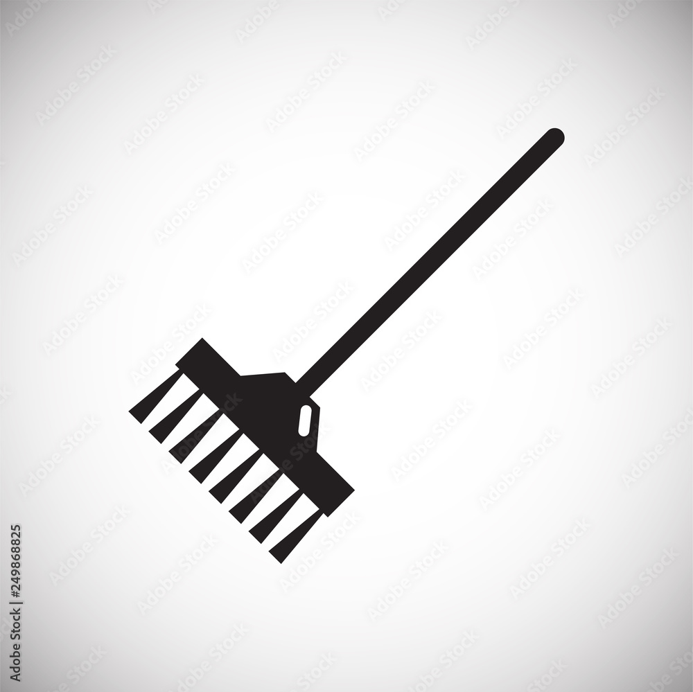 Poster cleaning broom icon on white background for graphic and web design, modern simple vector sign. inter