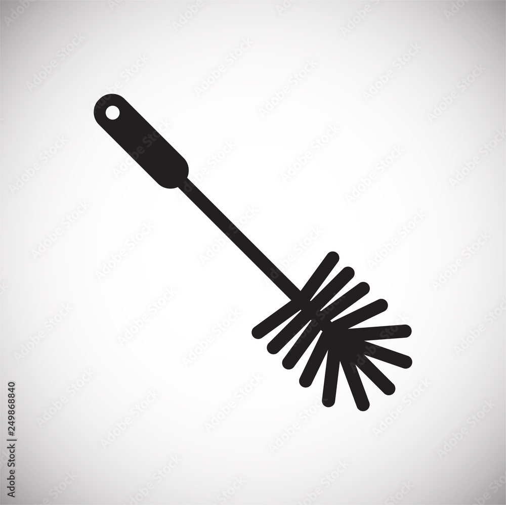 Poster toilet brush icon on white background for graphic and web design, modern simple vector sign. interne