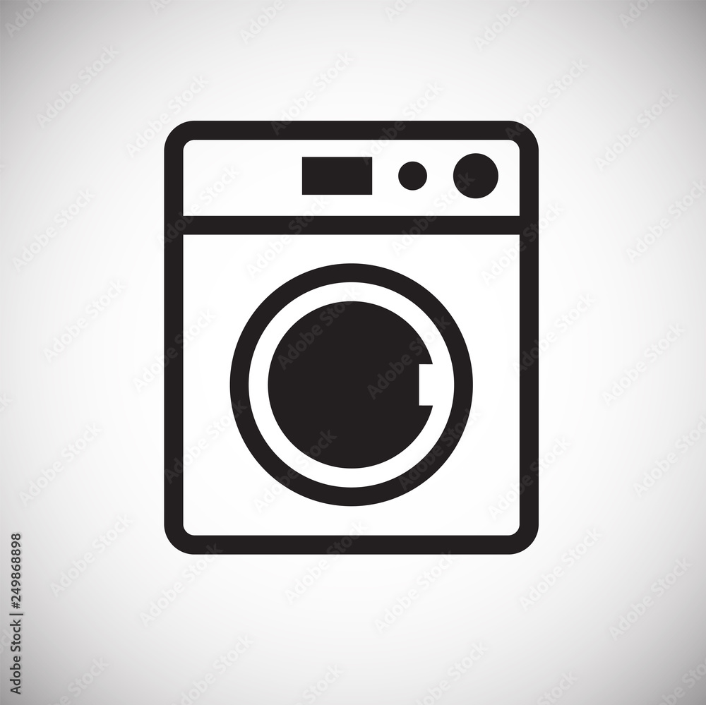 Poster washing machine icon on white background for graphic and web design, modern simple vector sign. inte