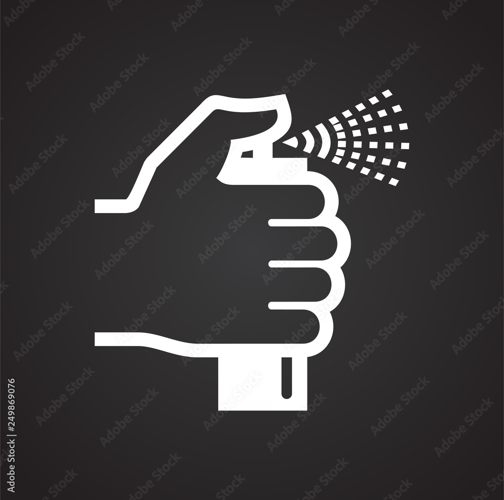 Poster cleaning agent icon on black background for graphic and web design, modern simple vector sign. inter