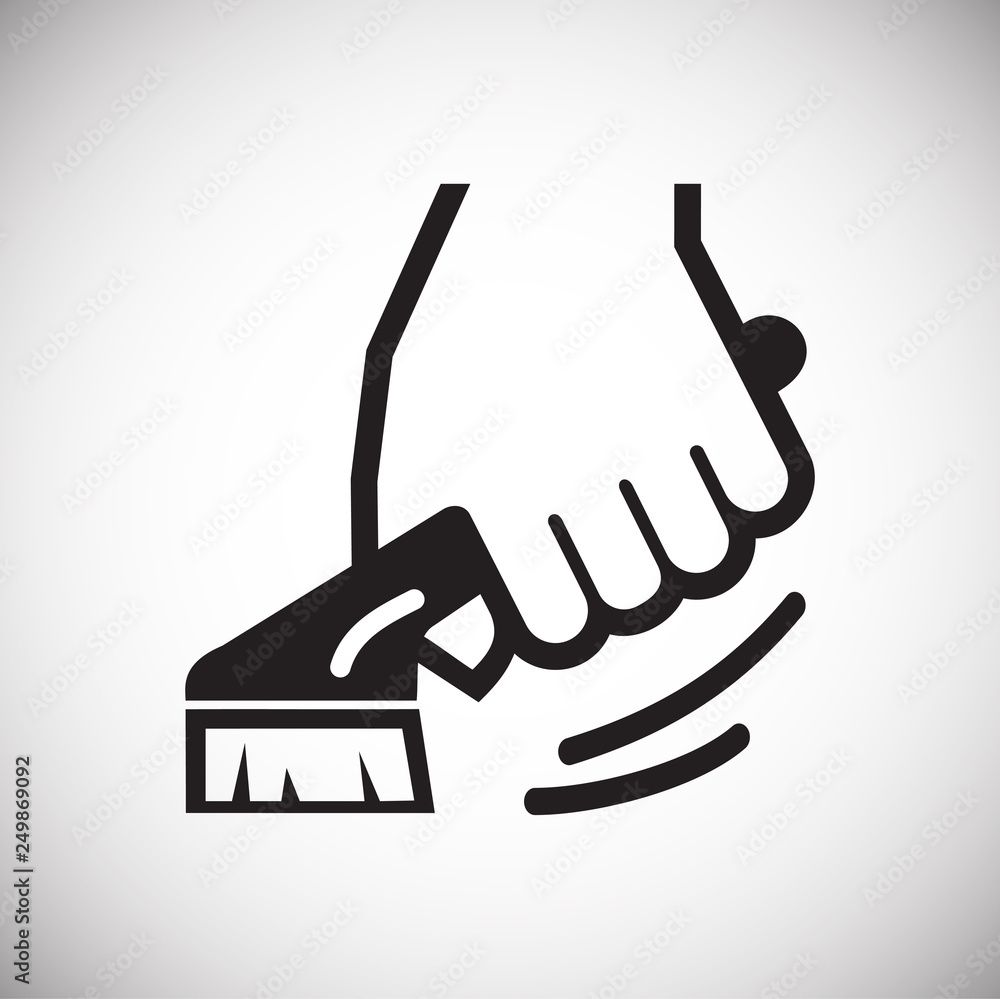 Fototapete Cleaning house icon on white background for graphic and web design, Modern simple vector sign. Internet concept. Trendy symbol for website design web button or mobile app