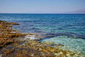 Turquoise Blue Water in Adriatic Coast in Croatia.
