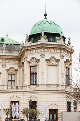 Fototapeta na wymiar Detail of the Upper Belvedere palace in a cold early spring day