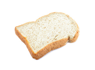 Whole wheat bread on white background