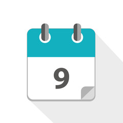blue business calendar 9 icon vector illustration EPS10