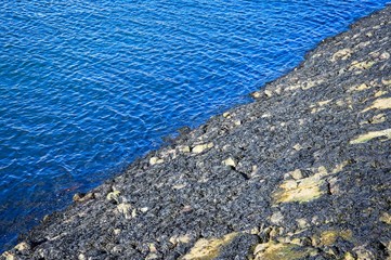 A view of where the ocean meets the shoreline