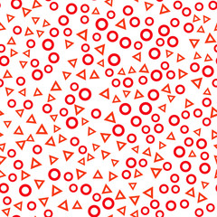 Colorful seamless vector pattern with different shapes objects. Texture background for textile, print, paper, fabric background, wallpaper