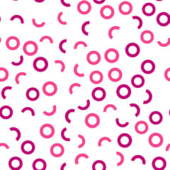 Colorful seamless vector pattern with different shapes objects. Texture background for textile, print, paper, fabric background, wallpaper